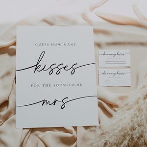 Kisses For Mrs. Bridal Shower Game, How Many Kisses Bridal Shower Game, Guess How Many Kisses Bridal Shower Game, Bridal Shower Games OLIVIA