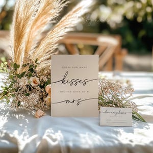 PRINTED & SHIPPED Kisses For Mrs. Bridal Shower Game, How Many Kisses Bridal Shower Game, Guess How Many Kisses Bridal Shower Game | Olivia