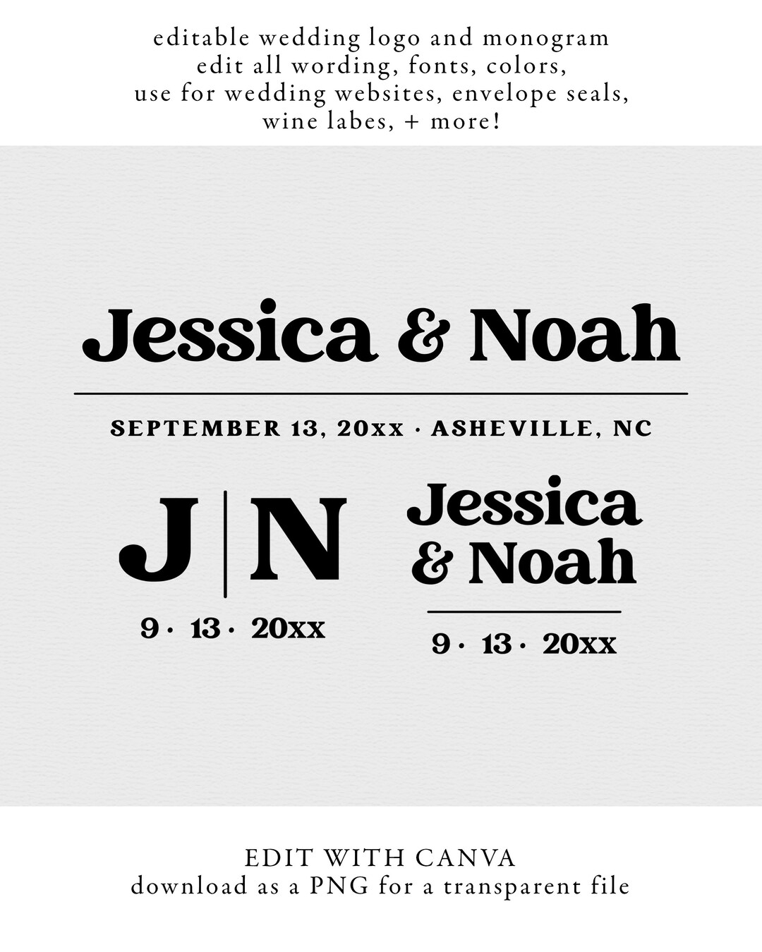 Retro Wedding Logo Design Wedding Logo Template Editable Etsy