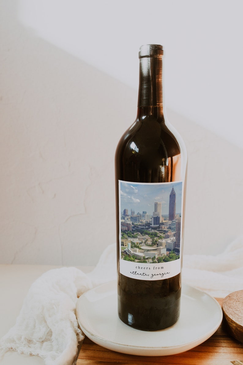 Watercolor City Editable Printable Wine Label Template Cheers Wine For Diy Wine Label Template