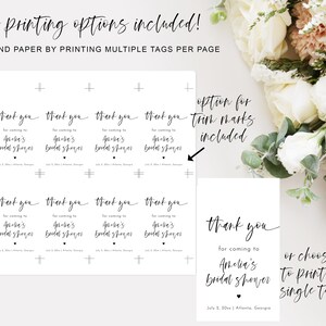 Bridal Shower Favor Tag Template, Editable Printable Bridal Shower Tag ...