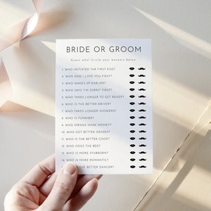 Bride Or Groom Guess Who Game, Bridal Shower Games, Printable Bride Or Groom Guess Who Bridal Shower Game, Editable Bridal Shower | Harlow