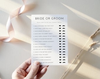 Bride Or Groom Guess Who Game, Bridal Shower Games, Printable Bride Or Groom Guess Who Bridal Shower Game, Editable Bridal Shower | Harlow