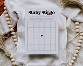 Retro Baby Bingo Baby Shower Game, Bingo Baby Game Retro, Boho Baby Shower Printable, Boho Baby Shower Game Template, Baby Bingo | Charli