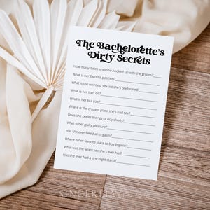 PRINTED & SHIPPED Bachelorette Party Game, Dirty Little Secrets Bachelorette Game, Bachelorette Party Game, Retro Bachelorette | Charli