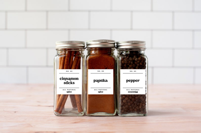 Editable Printable Spice Jar Labels Modern Minimalist Spice Etsy Canada