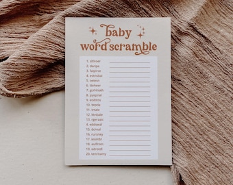 GAMSUNSTAR Baby Shower Word Scramble Game – 50 Cards With Answers – Gender Neutral, Hilarious & Easy Party Game For Guests - View #6