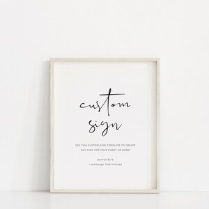 Editable Sign Template, Custom Sign, 100% Editable Sign, Corjl Signs ...