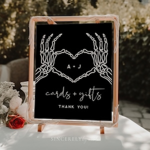 Gothic Wedding Cards And Gifts Sign Template, Halloween Wedding Gifts Table Sign, Gifts Sign For Wedding, Rock n Roll Wedding Sign CORDELIA
