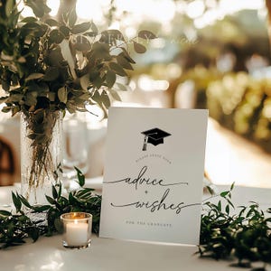 PRINTED & SHIPPED Advice and Wishes For The Graduate, Graduation Advice and Wishes Sign, Graduation Advice Sign, Printed Graduation | Olivia