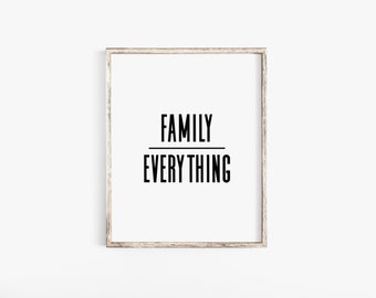 Family Over Everything, Family Sign, Family Print, Living Room Prints, Farmhouse Decor, Farmhouse Printable, Family Poster, Housewarming