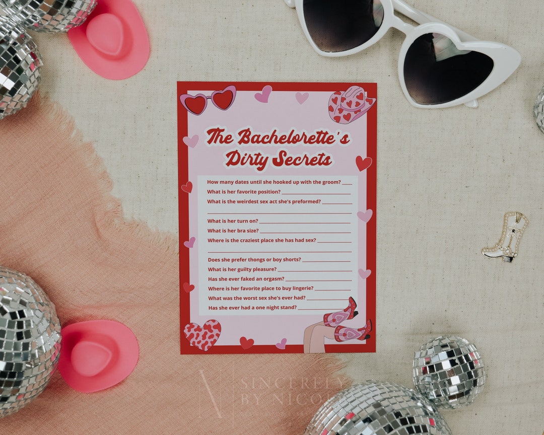 Bachelorette Party Game, Dirty Little Secrets Game, Printable ...