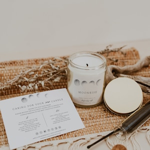 Printable Candle Label Template With Matching Candle Care Card, Modern ...
