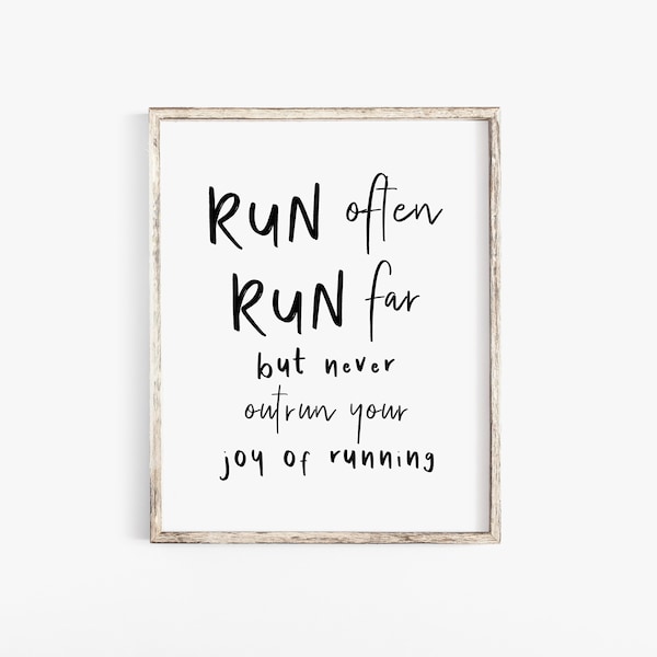 Run Often Run Far, Running Quote, Running Print, Motivational Wall Art, Inspirational Quote, Gift For Runner, Motivational Poster, Running