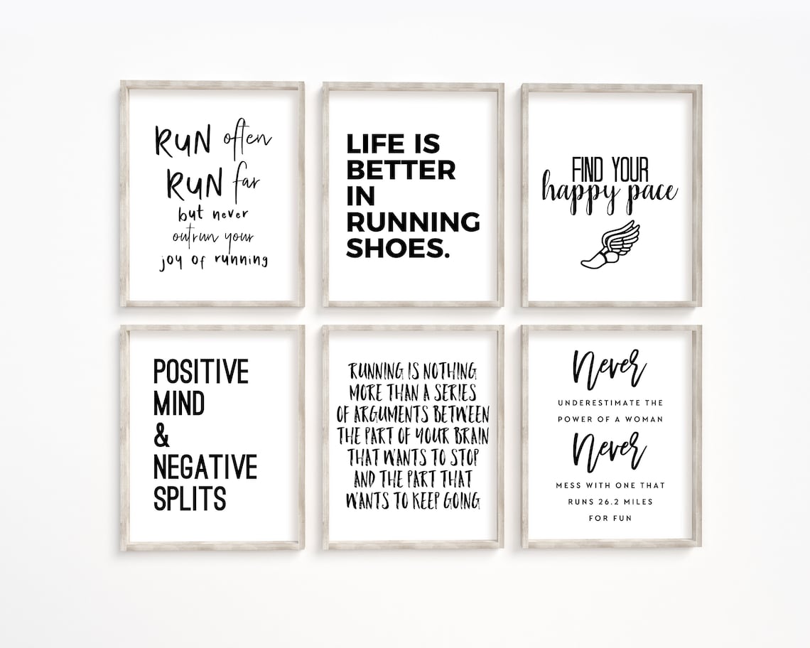 Running Quotes PRINTABLE Running Prints Gift for Runner Etsy