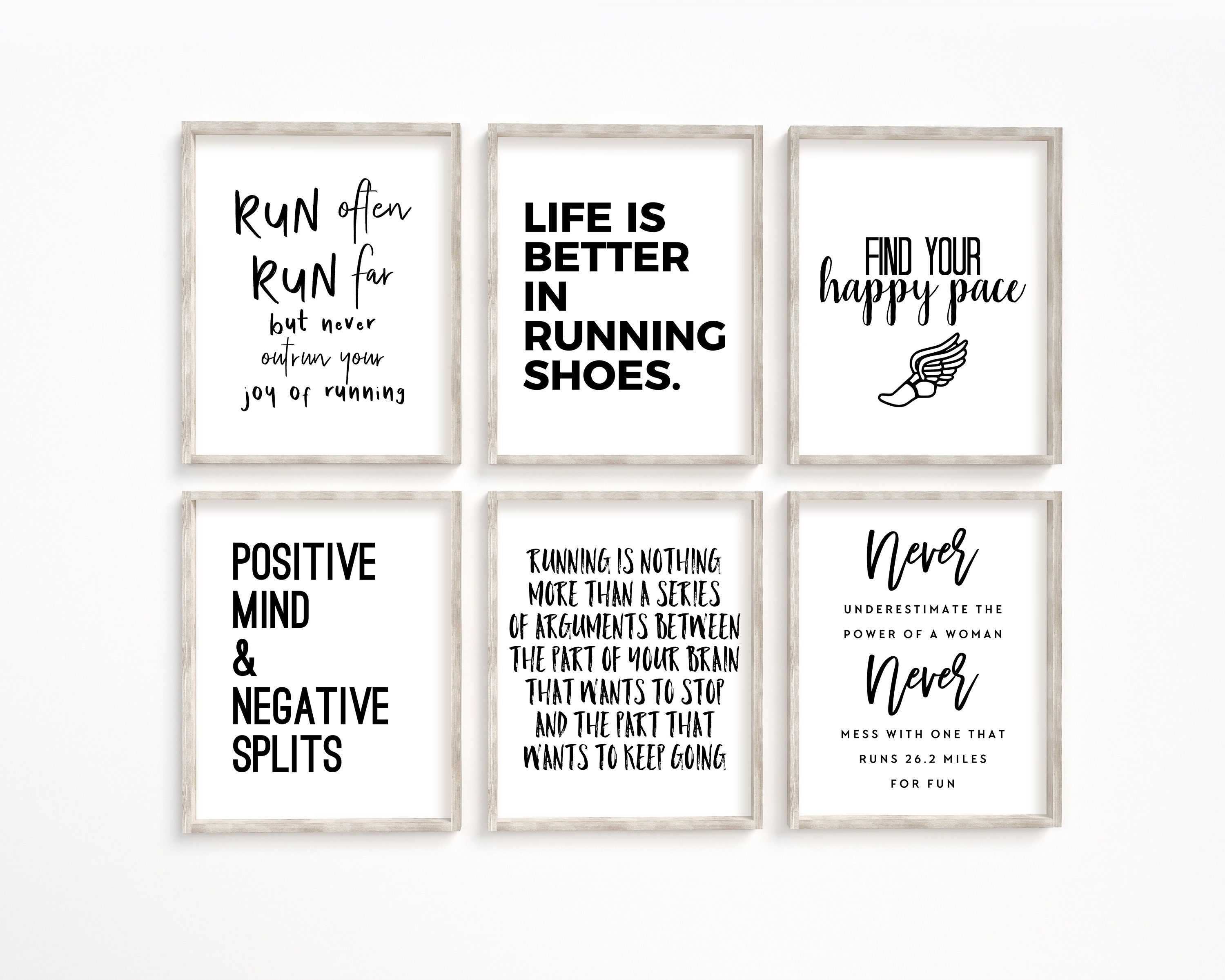 Running Quotes PRINTABLE Running Prints Gift for Runner Runner Motivational Bundle Running Art Quotes for Runners Running Poster Pack Etsy