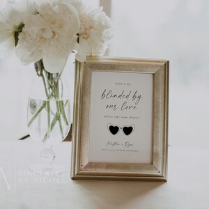 Modern Minimalist Wedding Sign, Sunglasses Sign Wedding, Minimalist Wedding Sign Printable, Modern Wedding Sign Template, Sunglasses | Emma image 3