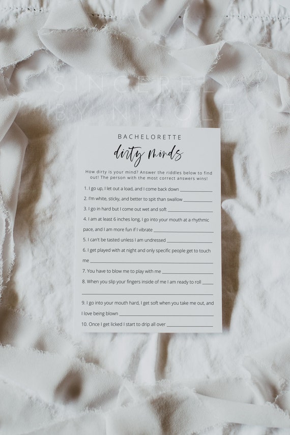 Bachelorette Dirty Minds Game Printable Editable Dirty Minds - Etsy