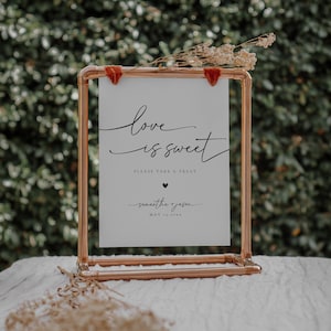 Love Is Sweet Take A Treat Sign, Modern Minimalist Wedding Sign, Take A Treat Sign, Dessert Table Sign, Please Take A Favor, Canva | Olivia