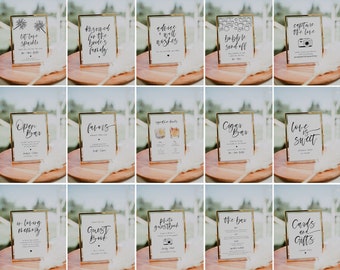 Minimalist Wedding Sign Bundle, Modern Wedding Signs Bundle, Editable Wedding Sign Template, 15 Modern Wedding Sign Template Bundle | Harper