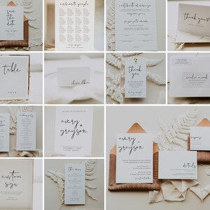 Modern Wedding Template Bundle, Minimalist Wedding Template Bundle, Wedding Reception Bundle, Modern Wedding Reception, Reception Kit | Emma