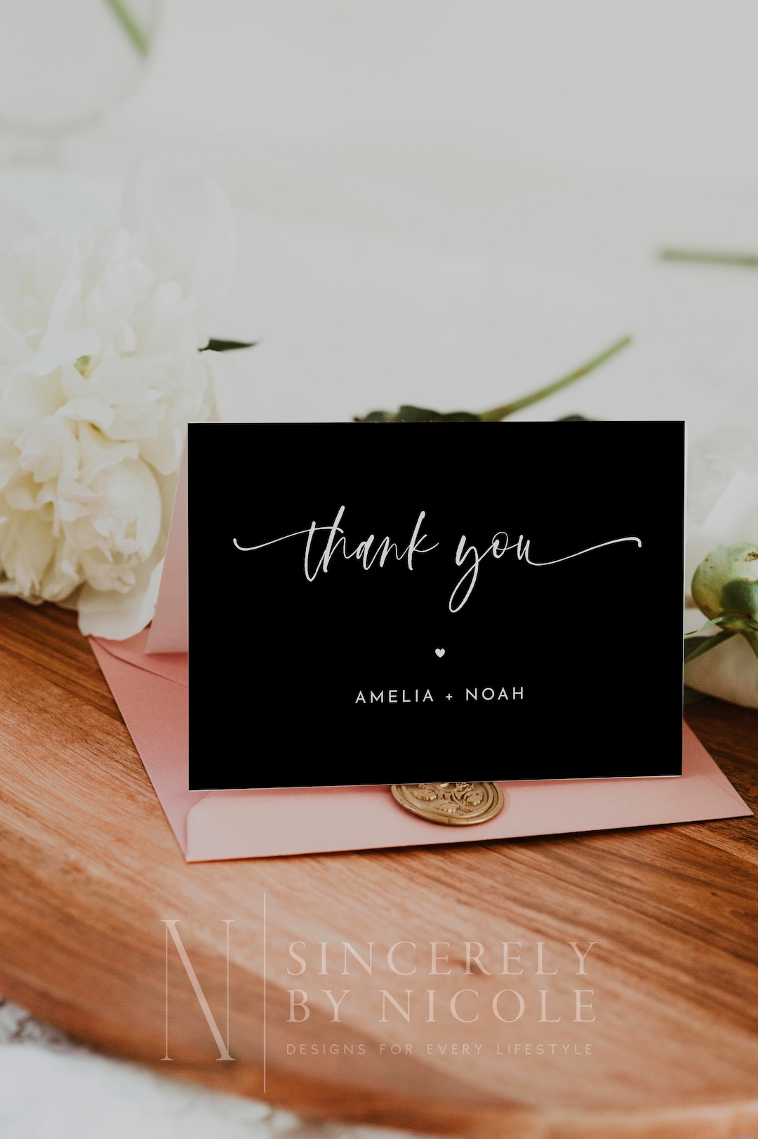 Elegant Wedding Paper Modern Graduation Photo Collage Black Thank You Card  Sold By Writing Thank You Wedding Cards, image size:1080x1623