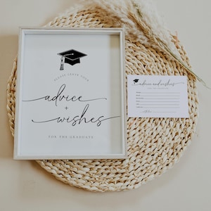 Graduate Advice Cards and Sign, Printable Graduation Advice Cards, Graduation Advice and Wishes, Graduation Party, Graduation Wishes OLIVIA