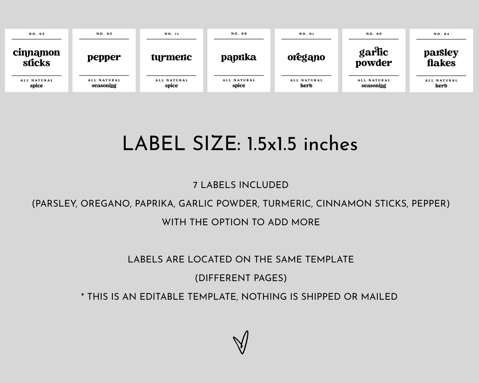 Editable Printable Spice Jar Labels Modern Minimalist Spice Etsy Canada