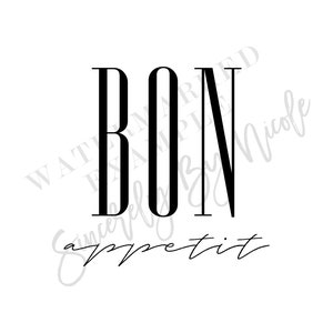 Bon Appetit, PRINTABLE Wall Art, Bon Appetit Sign, Kitchen Sign, Kitchen Wall Decor, French Quote Bon Appetit Printable Kitchen Sign, Print image 6