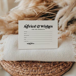 PRINTED & SHIPPED Advice Card For Graduate, Advice For The Grad Card, Graduation Advice Card, Advice And Wishes For Graduate Card | Charli
