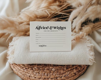 PRINTED & SHIPPED Advice Card For Graduate, Advice For The Grad Card, Graduation Advice Card, Advice And Wishes For Graduate Card | Charli