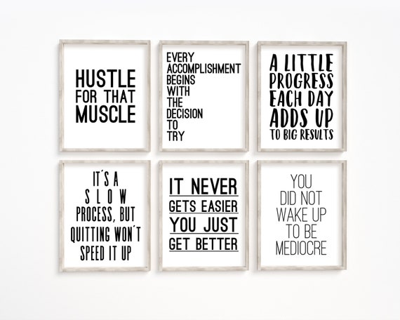 Motivational Posters - Inspirational Quote Wall Art Set of 6 - Motivational  Wall Art Easy to Decorate - Wall Posters for Office, School, Home Office 