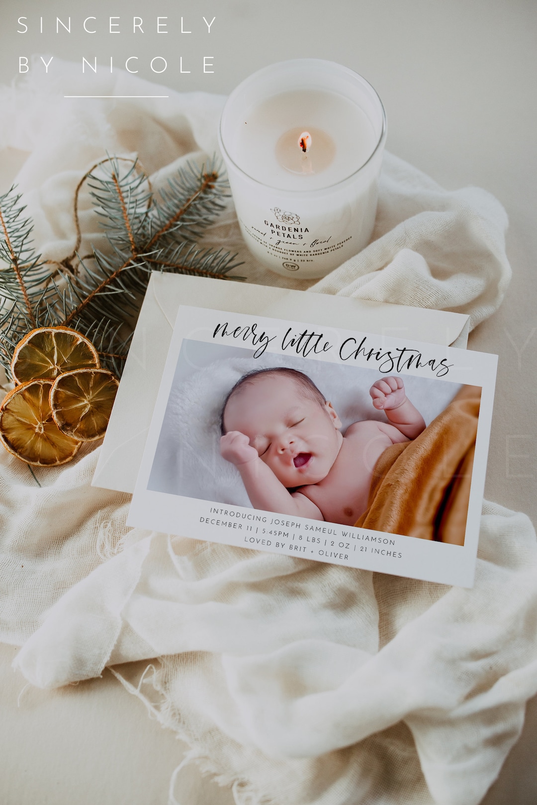 Birth Announcement Christmas Card Newborn Christmas Card Etsy