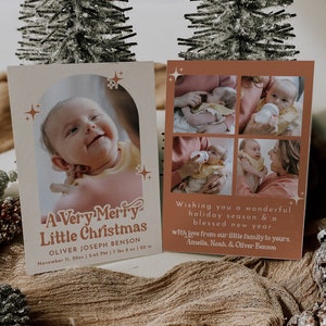 Birth Announcement Christmas Card, Newborn Christmas Card, New Baby Christmas Card Announcement, Just Born Christmas Card | Birdie