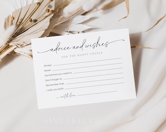 PRINTED & SHIPPED Bridal Shower Advice, Advice and Wishes for the Happy Couple Game, Advice and Well Wishes Cards Bridal Shower | Olivia
