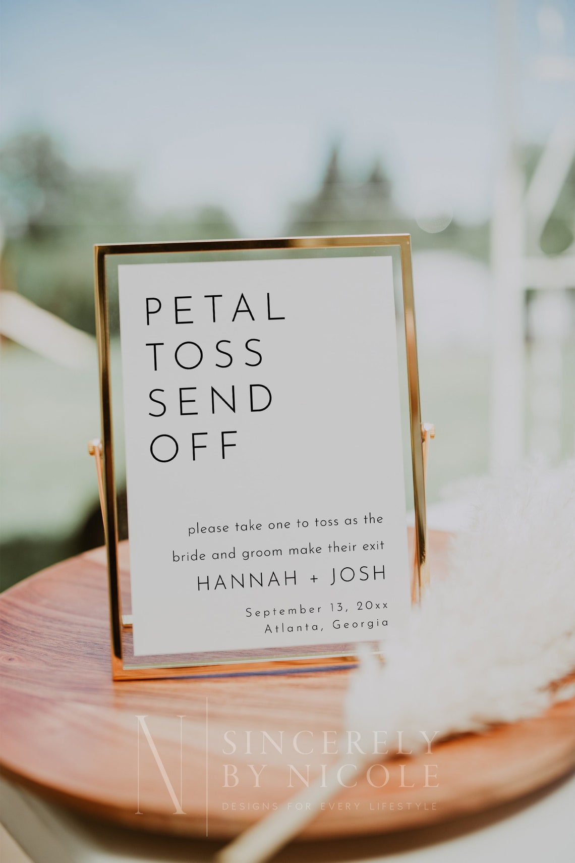 Petal Send Off Modern Minimal Petal Toss Sign Template, Send off Sign Wedding, Wedding ...