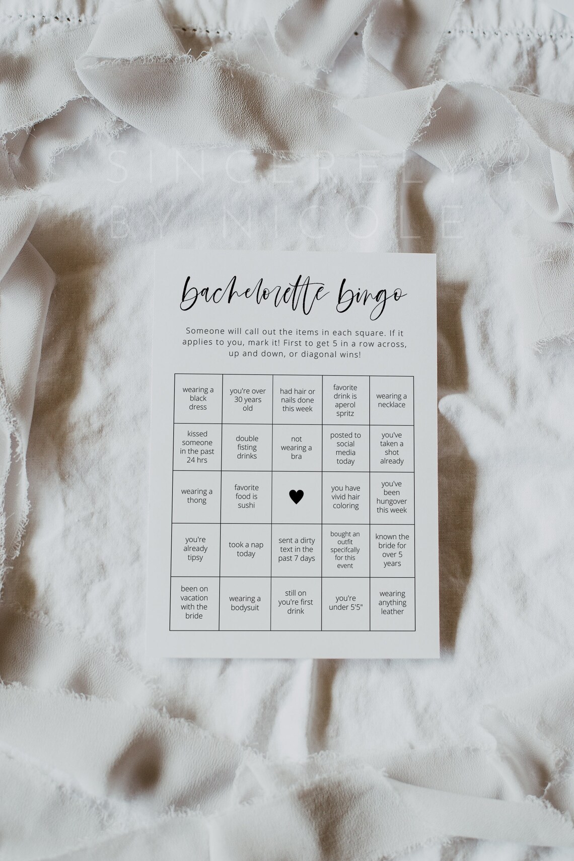 Harper Bachelorette Bingo Template Editable Printable Etsy