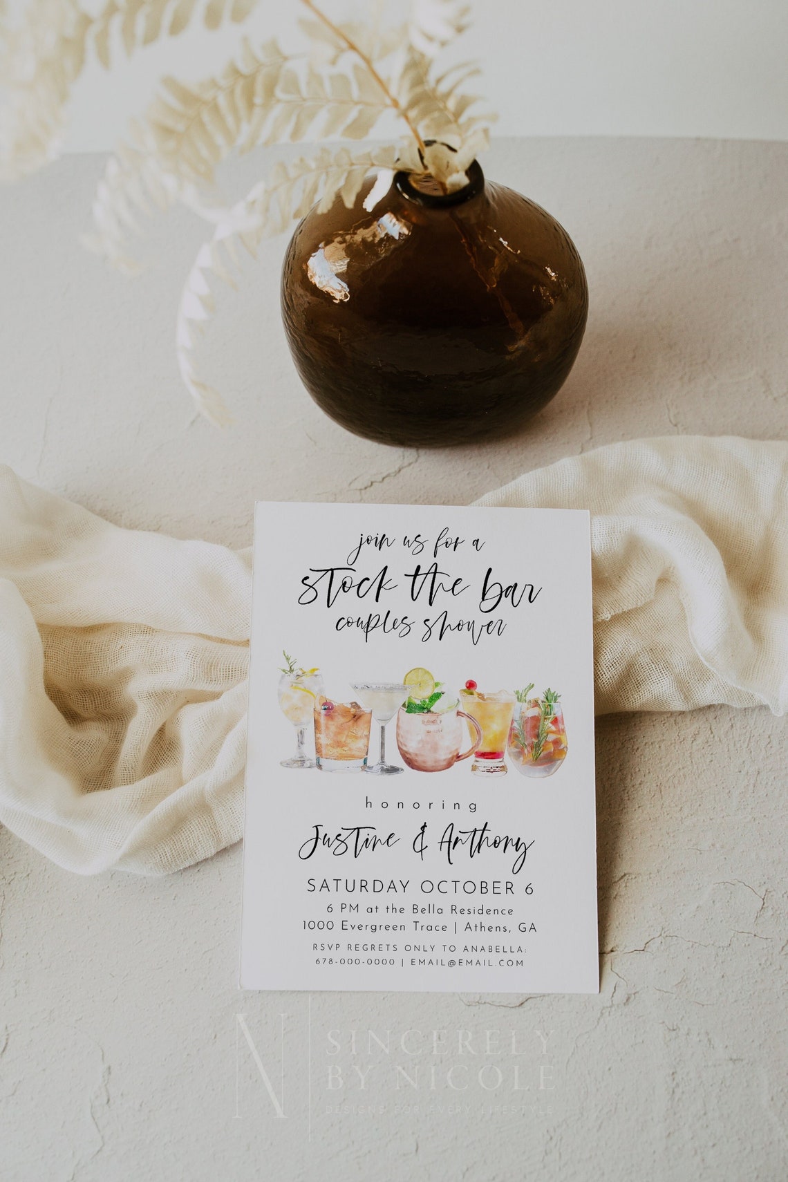 Harper Stock The Bar Couples Shower Template Bar Wedding image 1