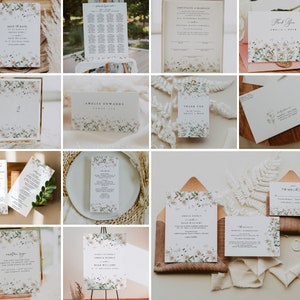 Wildflower Wedding Bundle, Boho Wedding Template Bundle, Wildflower Wedding Template Bundle, Spring Wedding Bundle, Boho Wildflower | Maisie