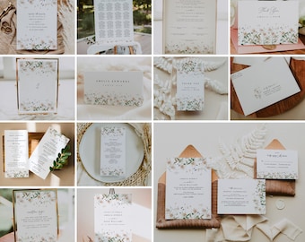 Wildflower Wedding Bundle, Boho Wedding Template Bundle, Wildflower Wedding Template Bundle, Spring Wedding Bundle, Boho Wildflower | Maisie