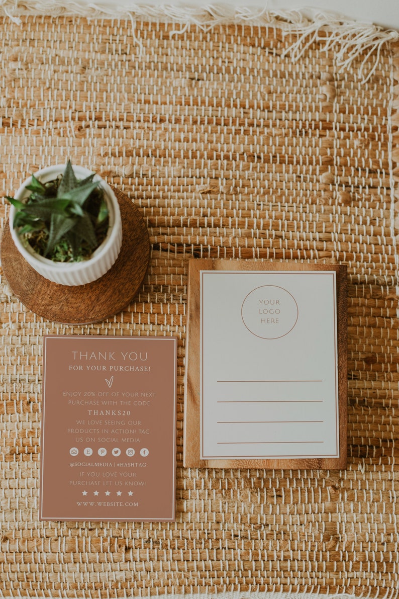 Small Business Packaging Business Packaging Insert Terracotta Small Business Thank You Card Printable Printable Thank You Cards Business