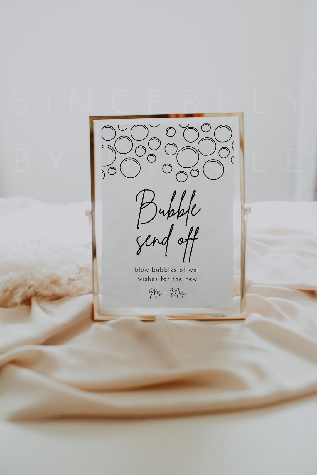 Bubble Send off Sign, Editable Printable Wedding Bubble Send off Sign