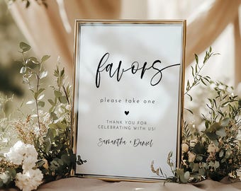 Favors Sign Template, Wedding Favor Sign Template, Please Take A Favor Sign, Please Take One Favor Sign Printable, Canva Favor Sign | Harper