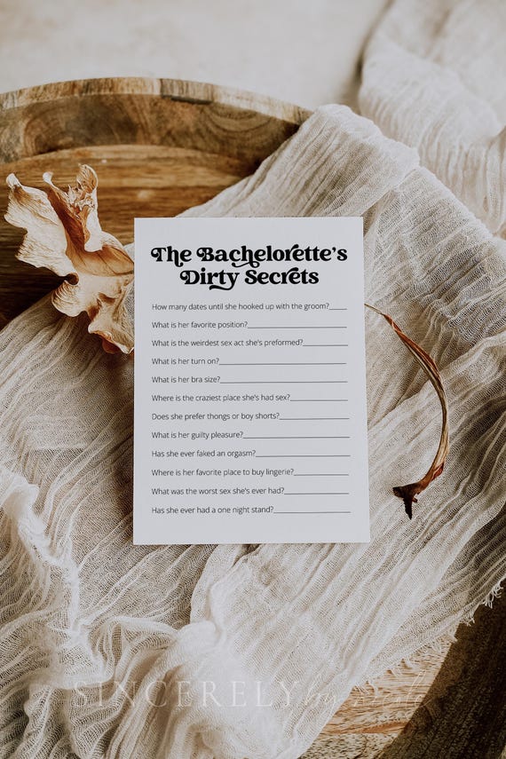 Bachelorette Party Game, Dirty Little Secrets Bachelorette Game, Bachelorette Party Game Printable, Canva Bachelorette Party Games | Charli