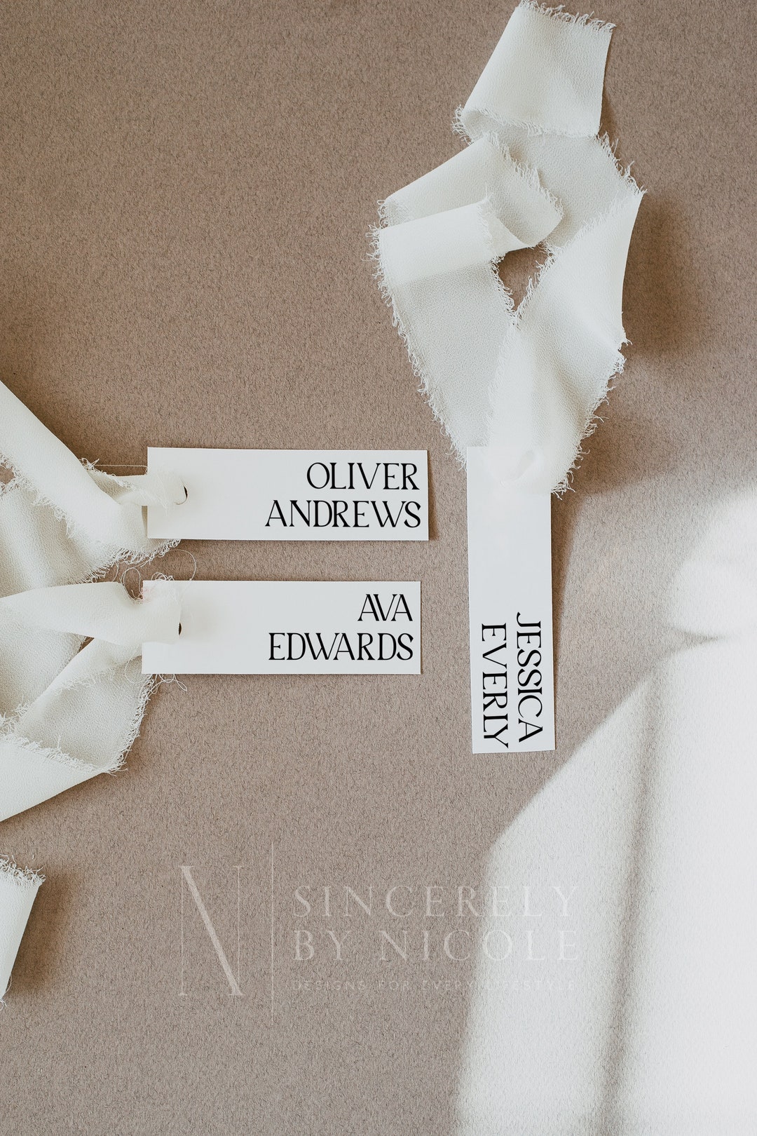 Small Place Card Template, Editable Printable Slim Modern Place Card