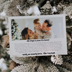 Photo Christmas Card Template, Printable Modern Minimalist Christmas Card, Modern Family Photo Christmas Card, Merry Christmas Card | Charli