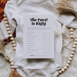 Baby Shower The Price Is Right Game, The Price is Right Baby Shower Game, Retro Baby Shower, Guess the Price Boho Baby Shower Games CHARLI