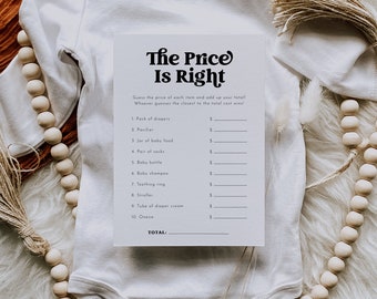 Baby Shower The Price Is Right Game, The Price is Right Baby Shower Game, Retro Baby Shower, Guess the Price Boho Baby Shower Games CHARLI
