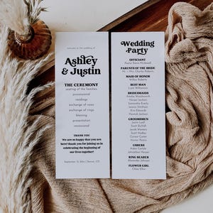Retro Wedding Program Template, Canva Wedding Program, Printable Program Template, Wedding Program Template, Canva Wedding | Charli
