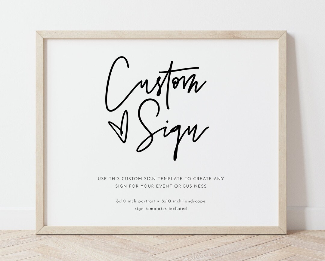 Modern Sign Template, Simple Wedding Sign, Printable Wedding Sign, DIY ...